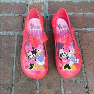 Disney Minnie Mouse Pink Jelly Daisy Flats Size 10C child kids toddler